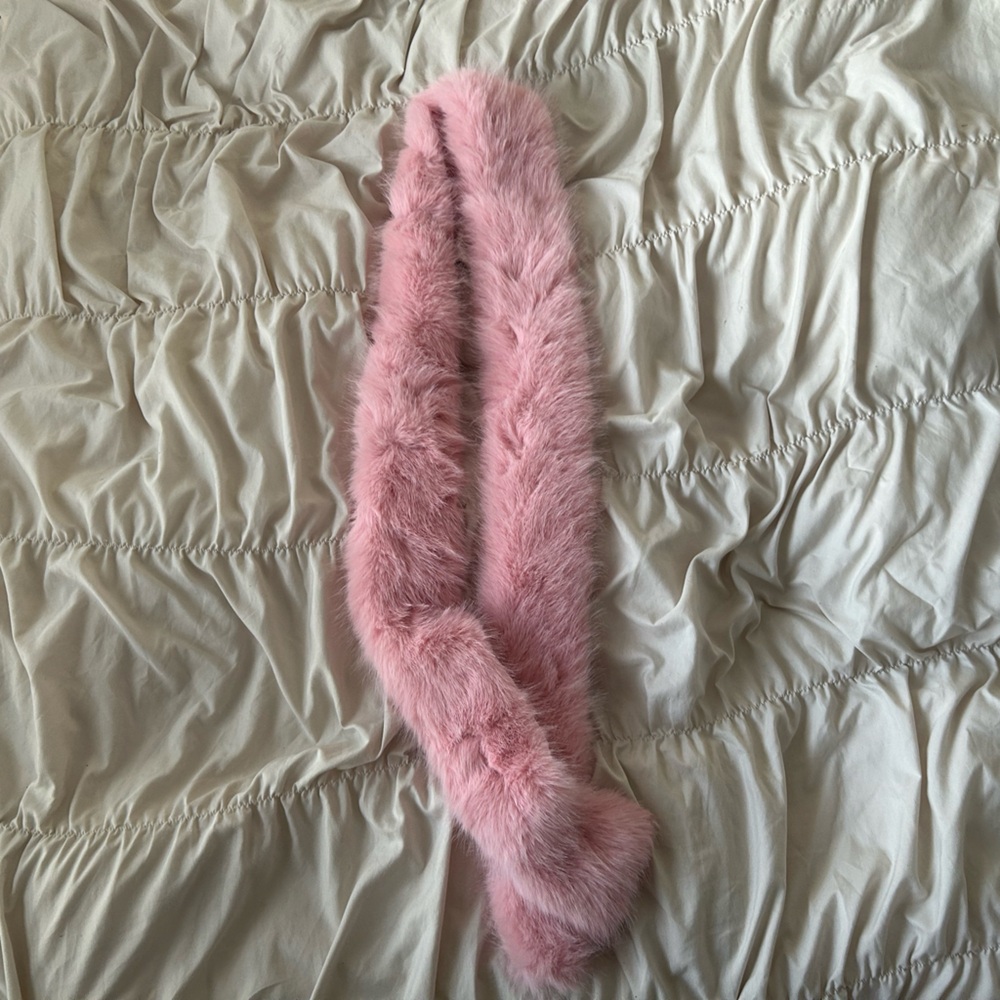 Pink Faux Fur Scarf